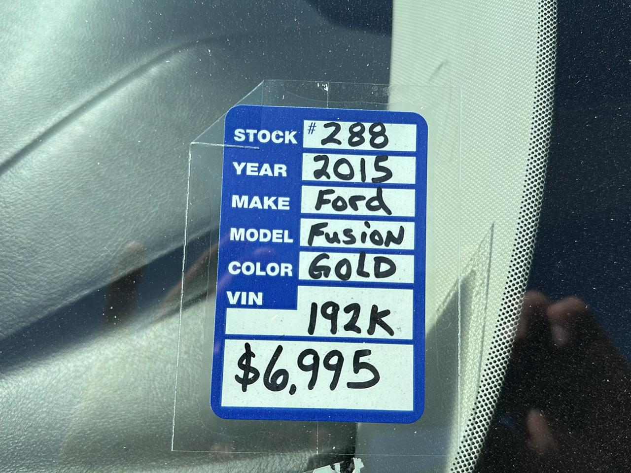 Ford Fusion SE 2015