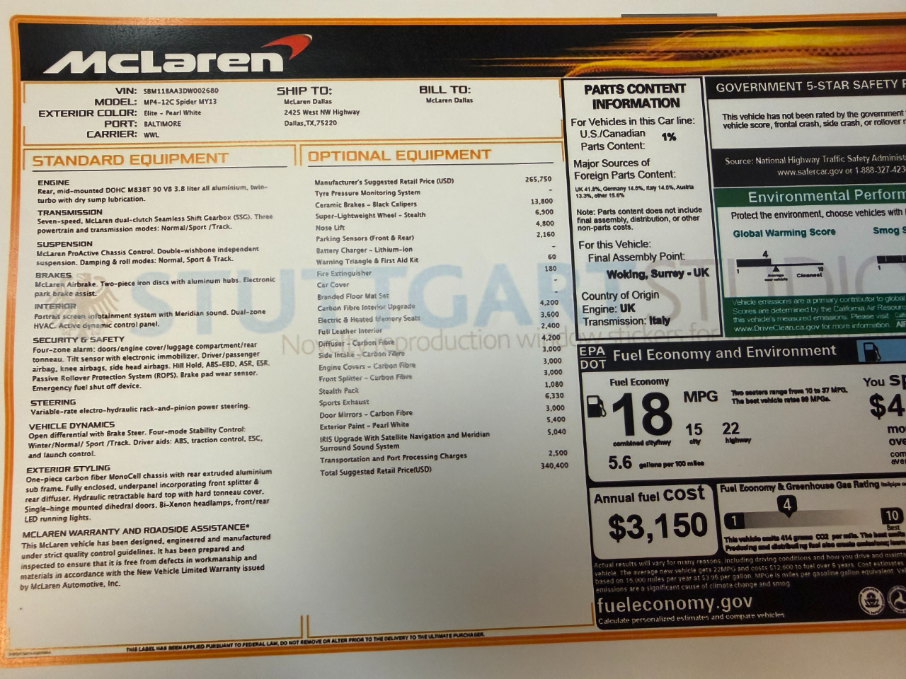 McLaren MP4-12c Spider 2013