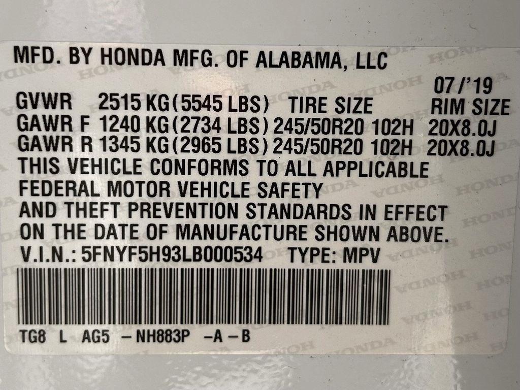 Honda Pilot Touring 2WD 2020