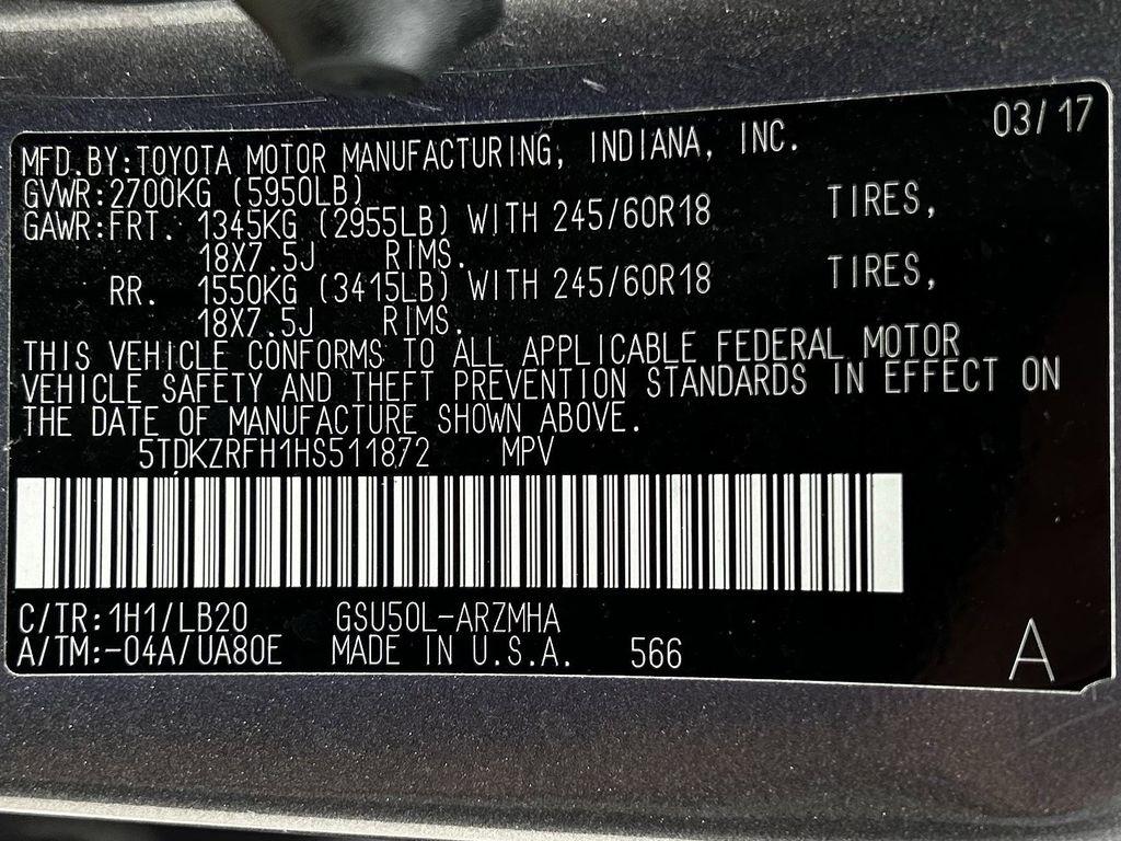 Toyota Highlander XLE FWD V6 2017