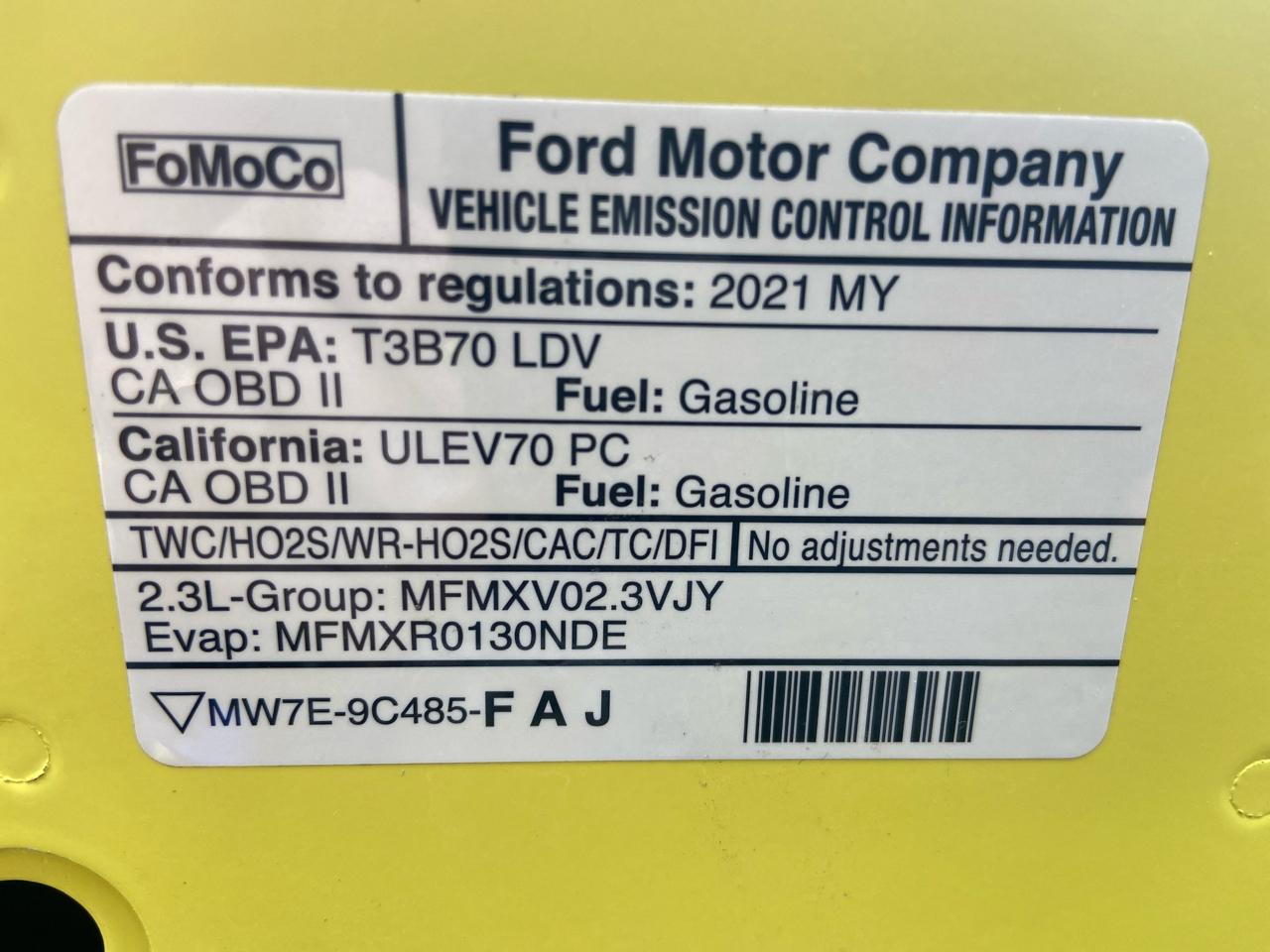 Ford Mustang EcoBoost Coupe 2021