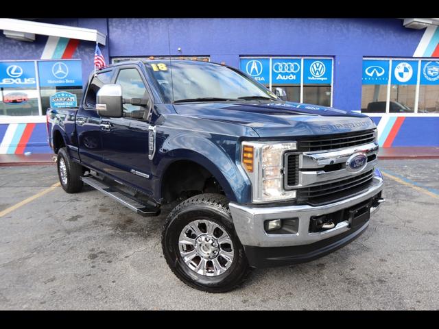 Blue 2018 Ford F-250 Super Duty Lariat Crew Cab LB 4WD Pickup Truck Four-Wheel Drive Automatic