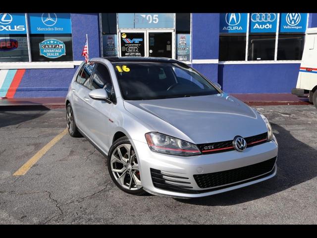 Silver 2016 Volkswagen Golf GTI 2.0T Autobahn 4-Door FWD Hatchback Front-Wheel Drive Automatic
