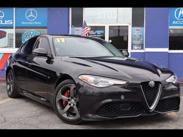 Black 2017 Alfa Romeo Giulia RWD Sedan Rear-Wheel Drive Automatic