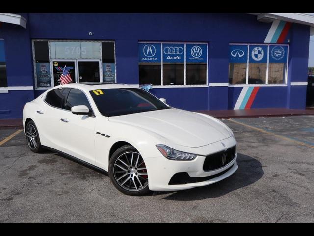 White 2017 Maserati Ghibli 3.0L Sedan Rear-Wheel Drive Automatic
