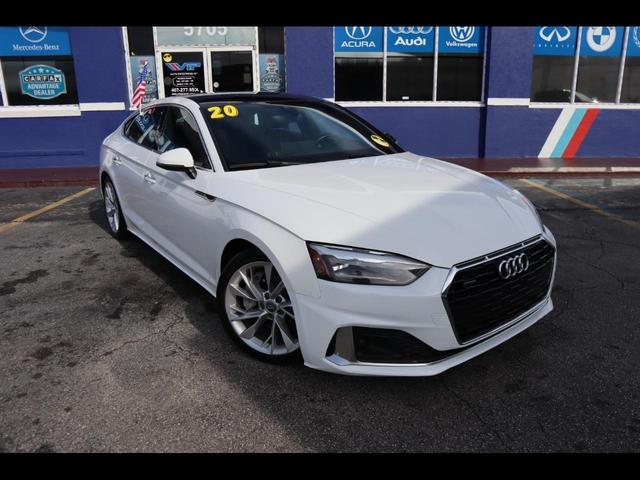 White 2020 Audi A5 Sportback quattro Premium 45 TFSI Sedan All-Wheel Drive Automatic