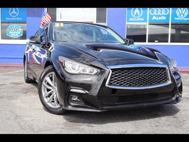 Black 2021 INFINITI Q50 3.0t Pure RWD Sedan Rear-Wheel Drive Automatic