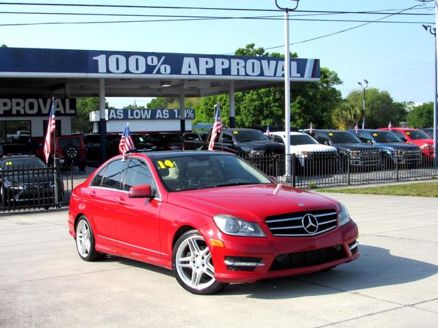 Red 2014 Mercedes-Benz C-Class C 250 Sport Sedan Rear-Wheel Drive Automatic