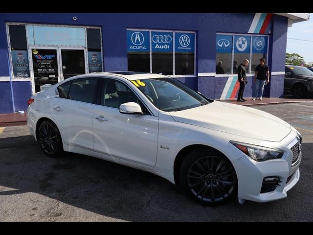 White 2016 INFINITI Q50 Red Sport 400 AWD Sedan All-Wheel Drive Automatic