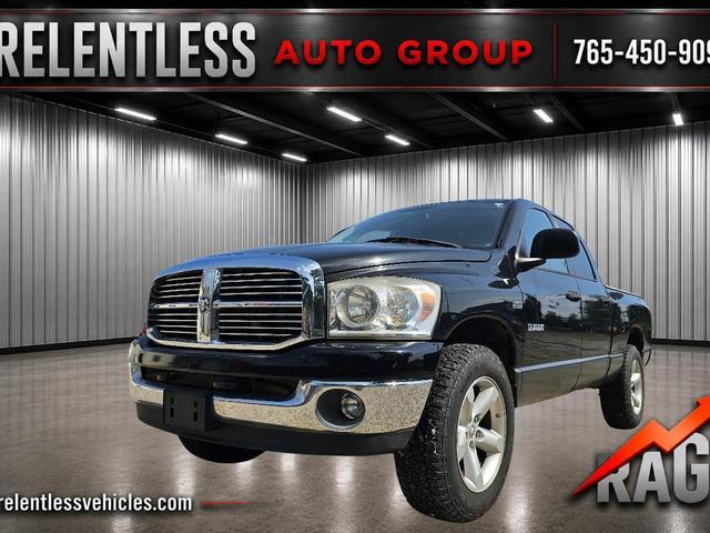 Black 2008 Dodge RAM 1500 Pickup Truck Four-Wheel Drive Automatic
