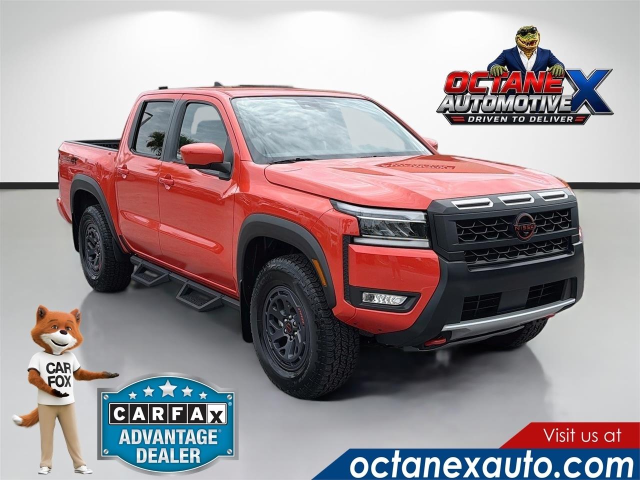 Orange 2025 Nissan Frontier Pickup Truck Four-Wheel Drive 9-Speed Automatic