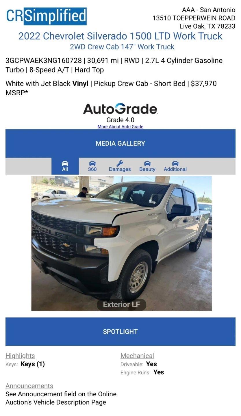 Chevrolet Silverado 1500 LTD 2WD Crew Cab 147" Work Truck 2022