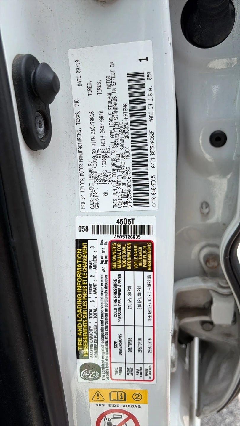 Toyota Tacoma 4WD TRD Off Road Double Cab 5' Bed V6 MT (Natl) 2019