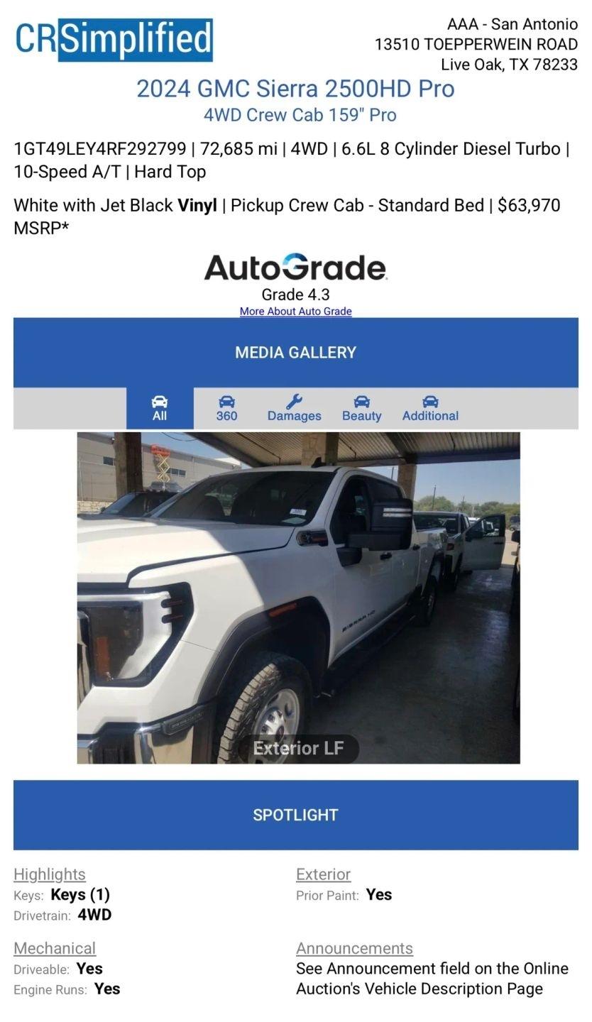 GMC Sierra 2500HD 4WD Crew Cab 159" Pro 2024