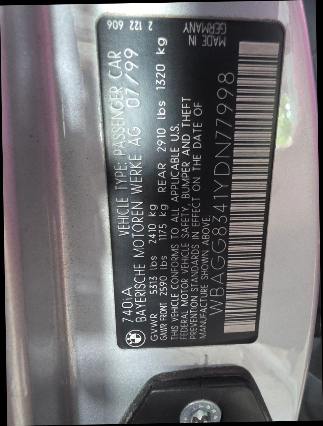 BMW 7 Series 740iA 4dr Sdn 2000