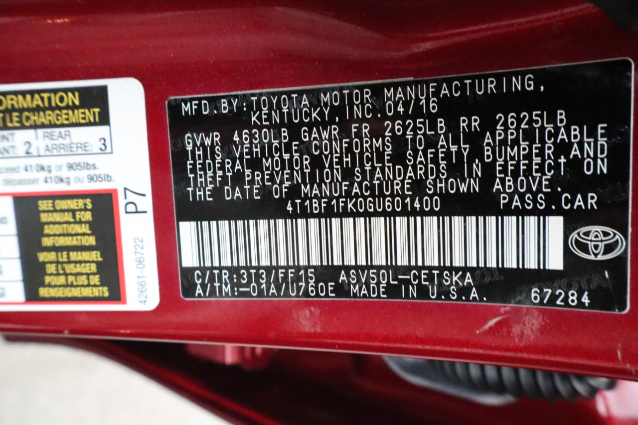 Toyota Camry 4dr Sdn I4 Auto SE w/Special Edition Pkg (Natl) 2016