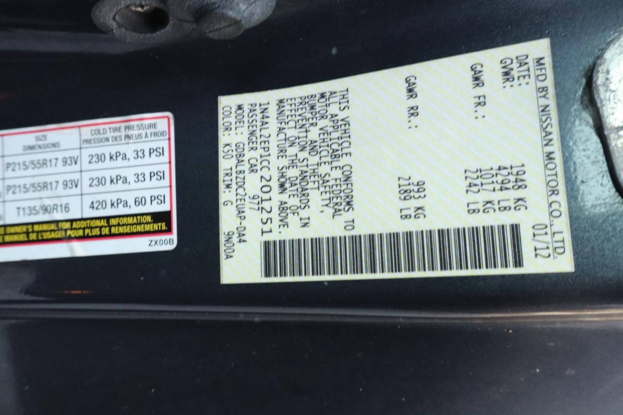 Nissan Altima 2dr Cpe I4 CVT 2.5 S 2012