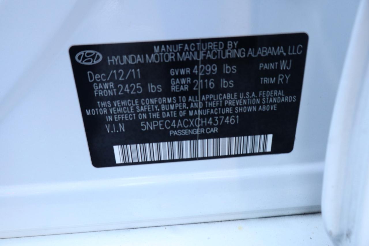 Hyundai Sonata 4dr Sdn 2.4L Auto SE 2012