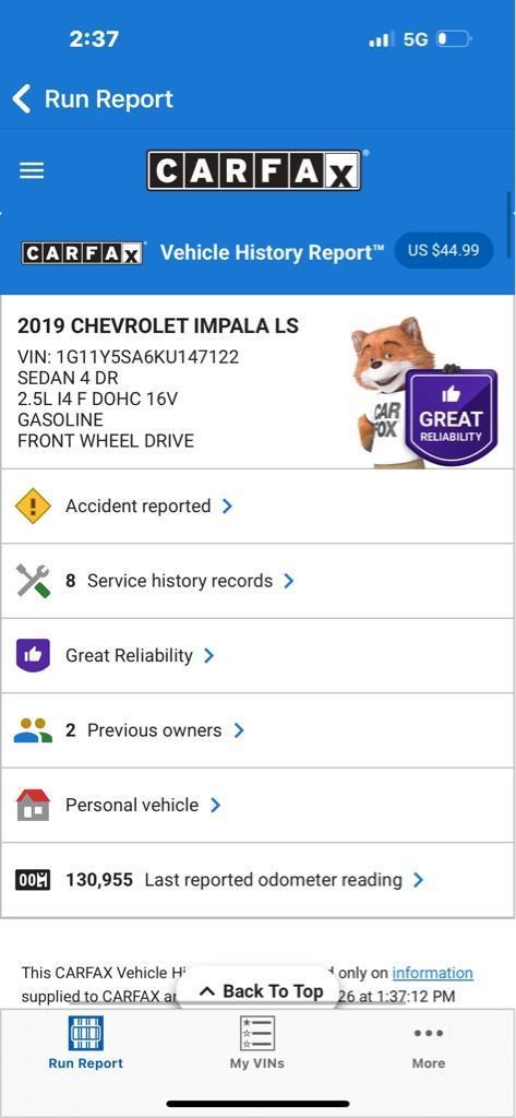 Chevrolet Impala LS 2019