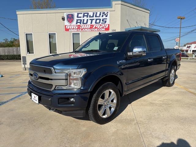 Blue Jeans Metallic 2019 Ford F-150 Platinum SuperCrew 4WD Pickup Truck Four-Wheel Drive Automatic