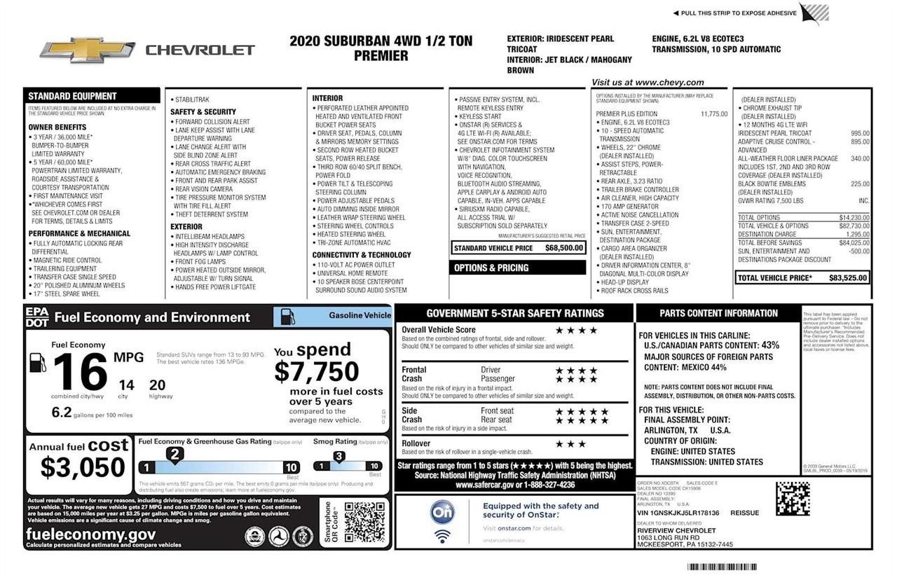 Chevrolet Suburban Premier 4WD 2020