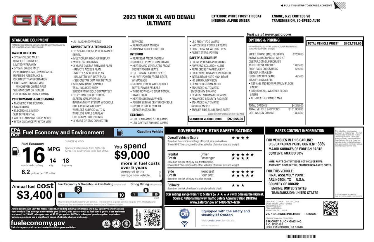 GMC Yukon XL Denali Ultimate 4WD 2023