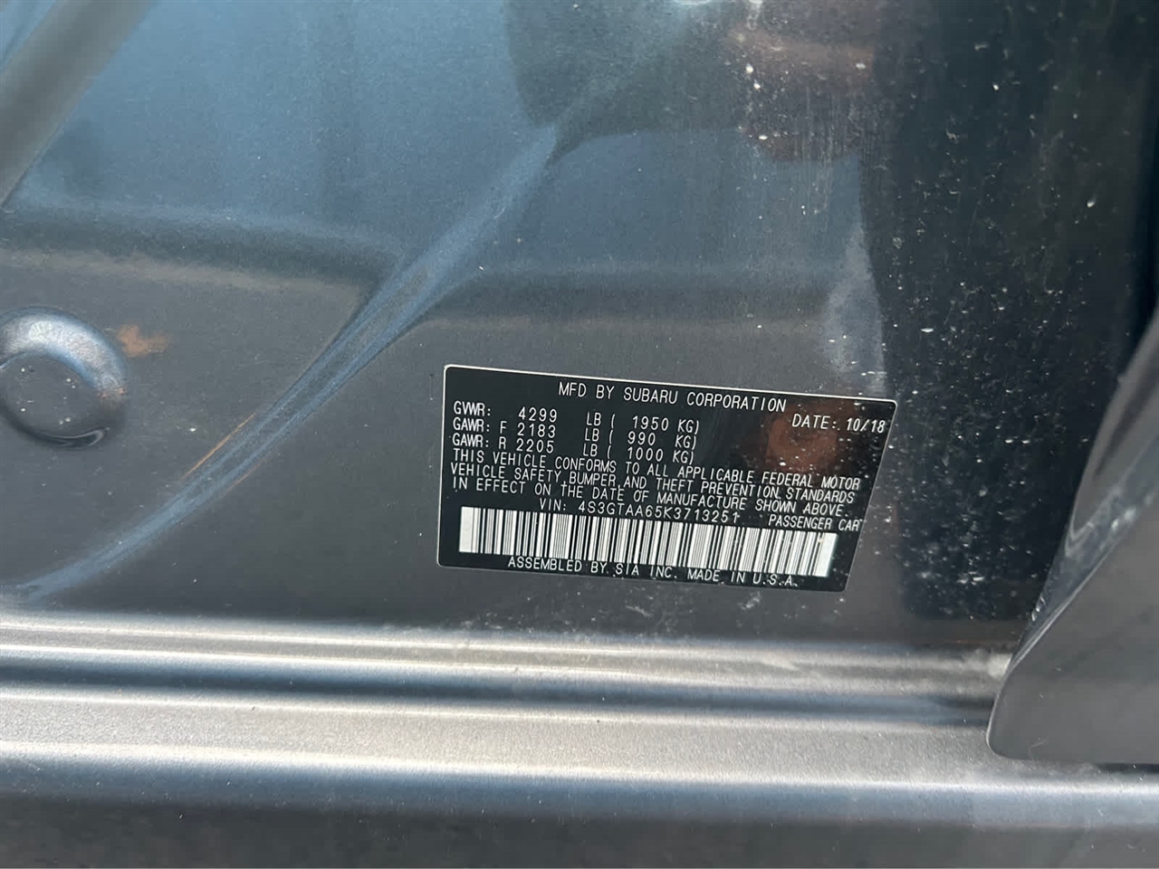 Subaru Impreza 2.0i CVT 5-Door 2019 Subaru Impreza 2.0i CVT 5-Door 2019