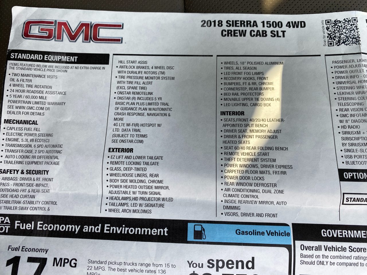 GMC Sierra 1500 SLT Crew Cab Short Bed 4WD 2018