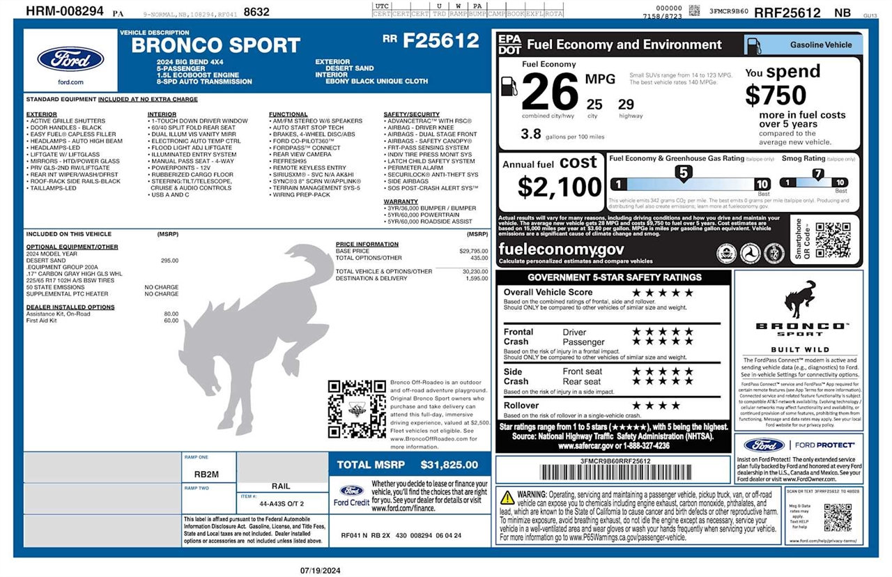 Ford Bronco Sport Big Bend 2024