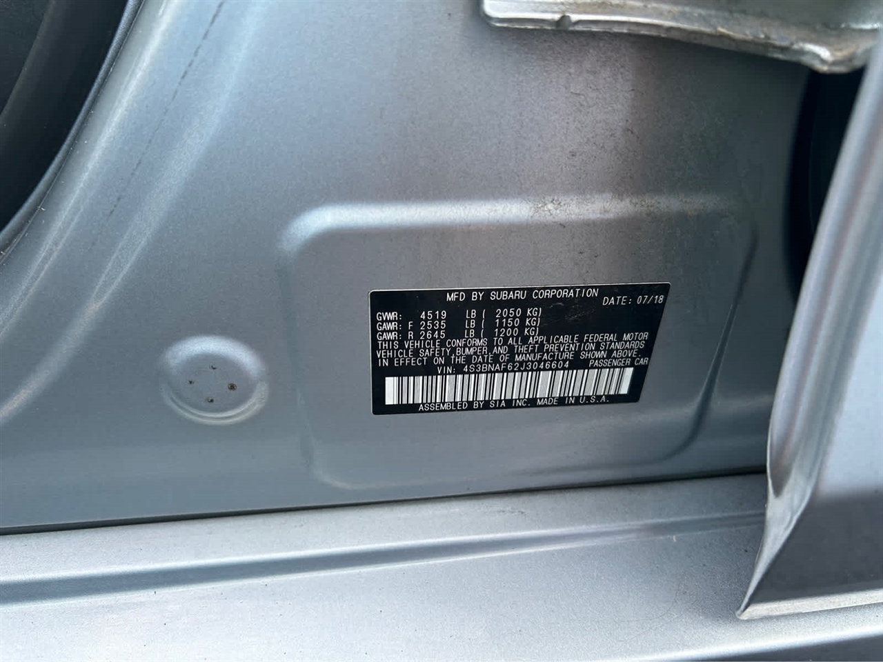 Subaru Legacy 2.5i Premium 2018 Subaru Legacy 2.5i Premium 2018