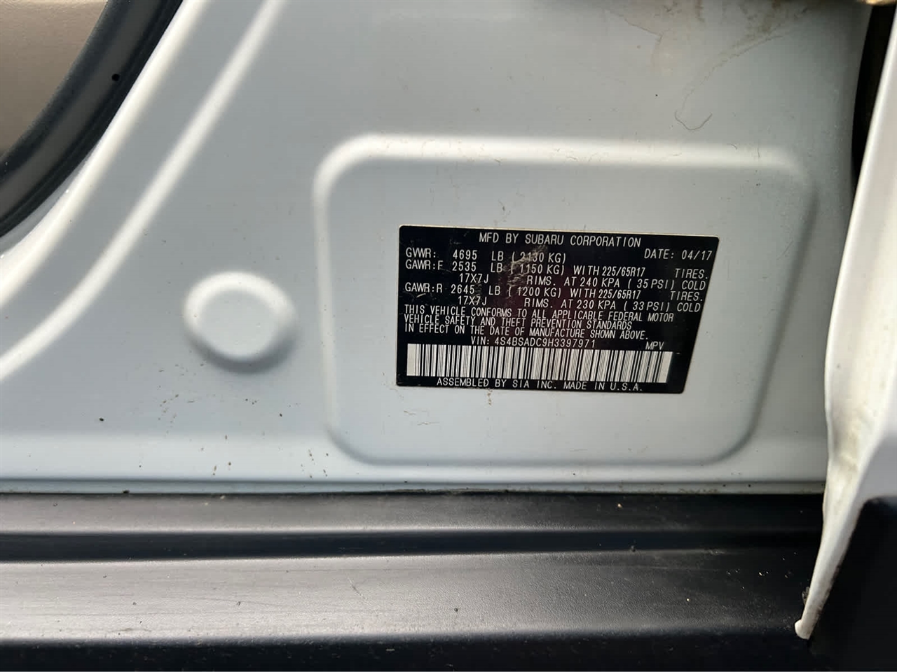 Subaru Outback 2.5i Premium 2017 Subaru Outback 2.5i Premium 2017