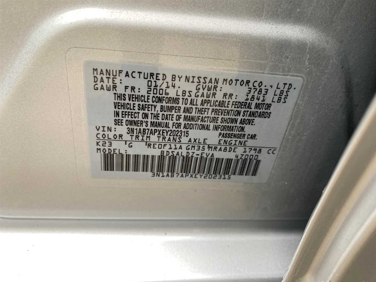 Nissan Sentra SV 2014