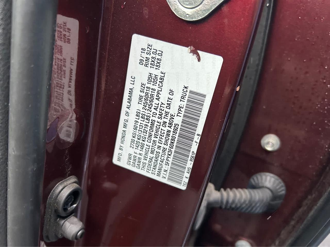 Honda Ridgeline RTL-T AWD 2019