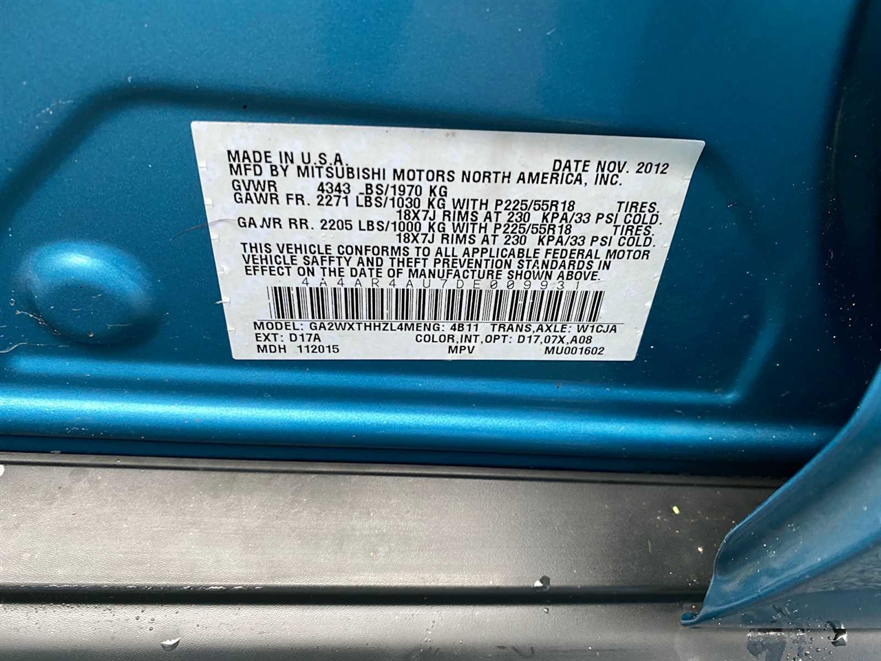 Mitsubishi Outlander Sport SE AWD 2013