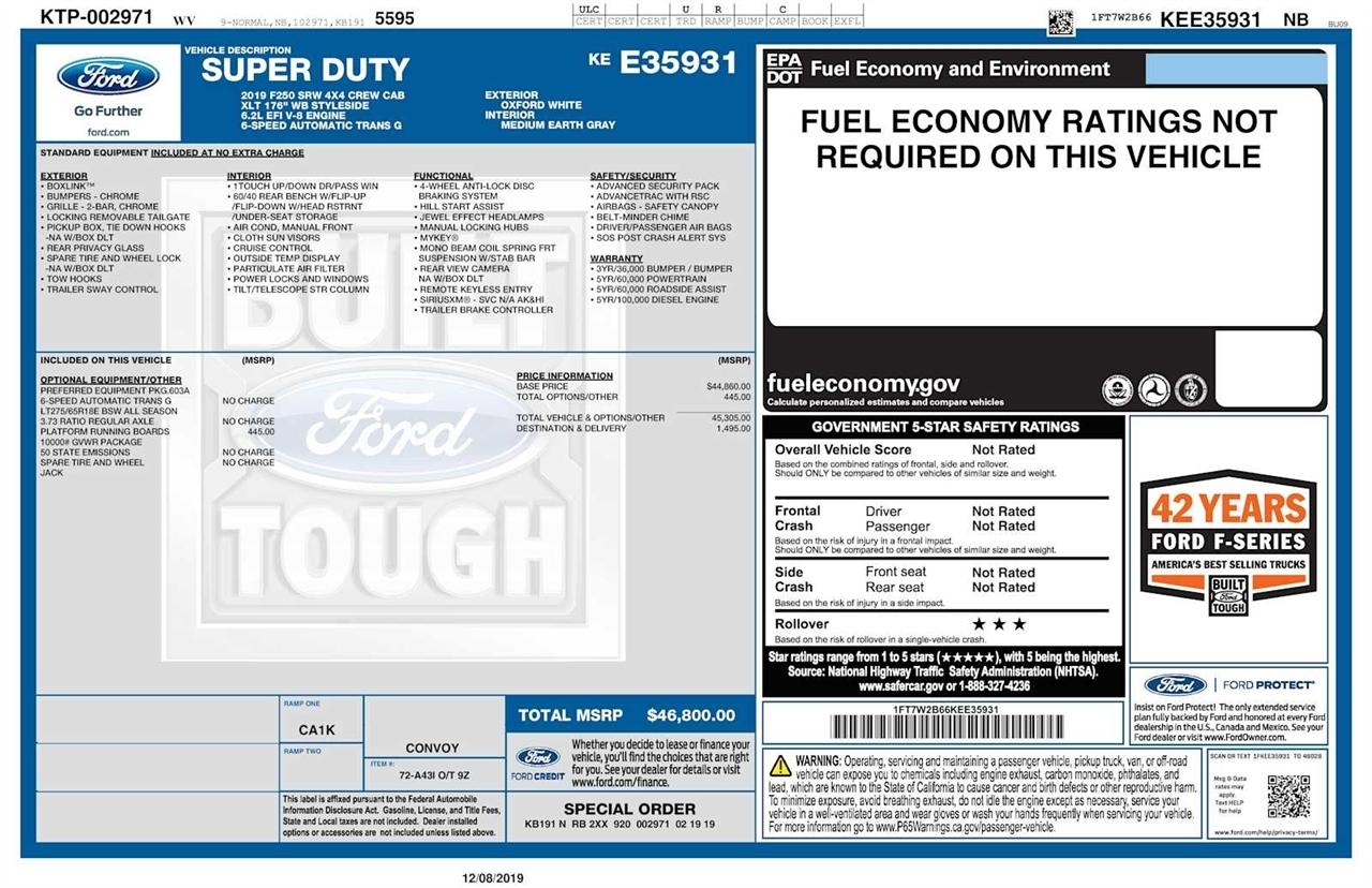 Ford F-250 SD XLT Crew Cab 4WD 2019