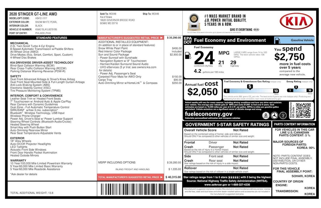 Kia Stinger GT-Line 2020