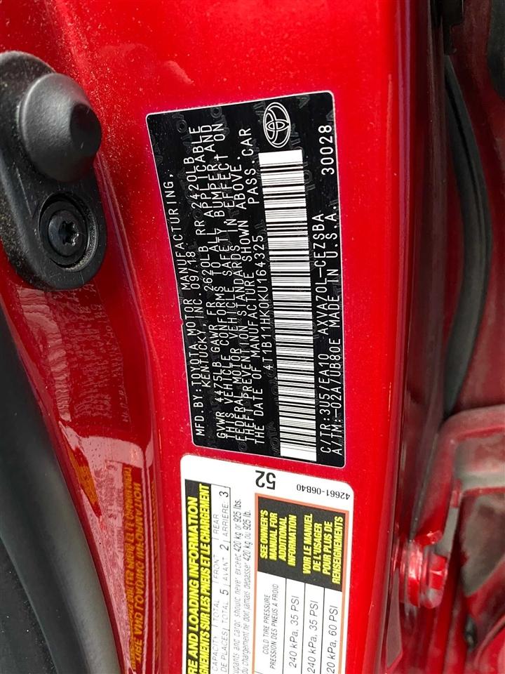 Toyota Camry SE 2019