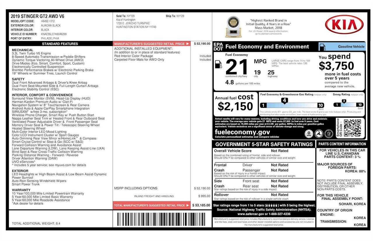 Kia Stinger GT2 2019
