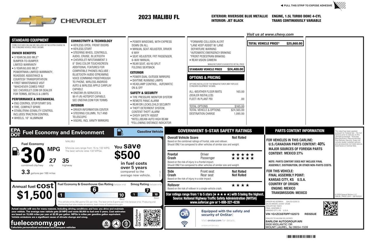Chevrolet Malibu 1FL 2023