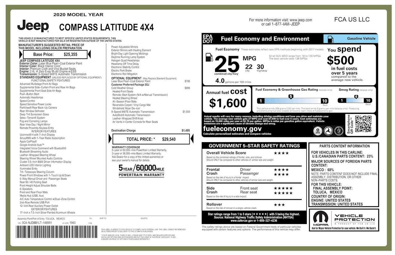 Jeep Compass Latitude 4WD 2020