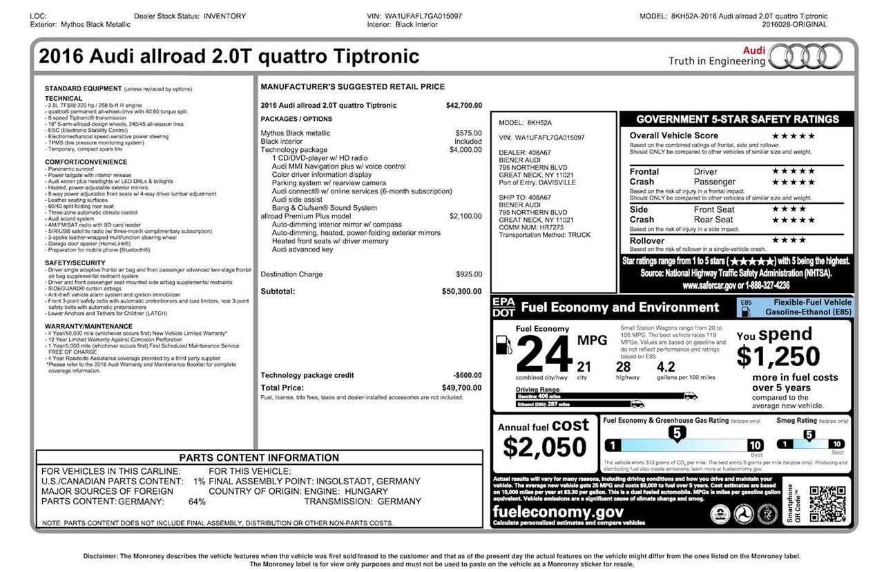 Audi allroad Premium Plus quattro 2016