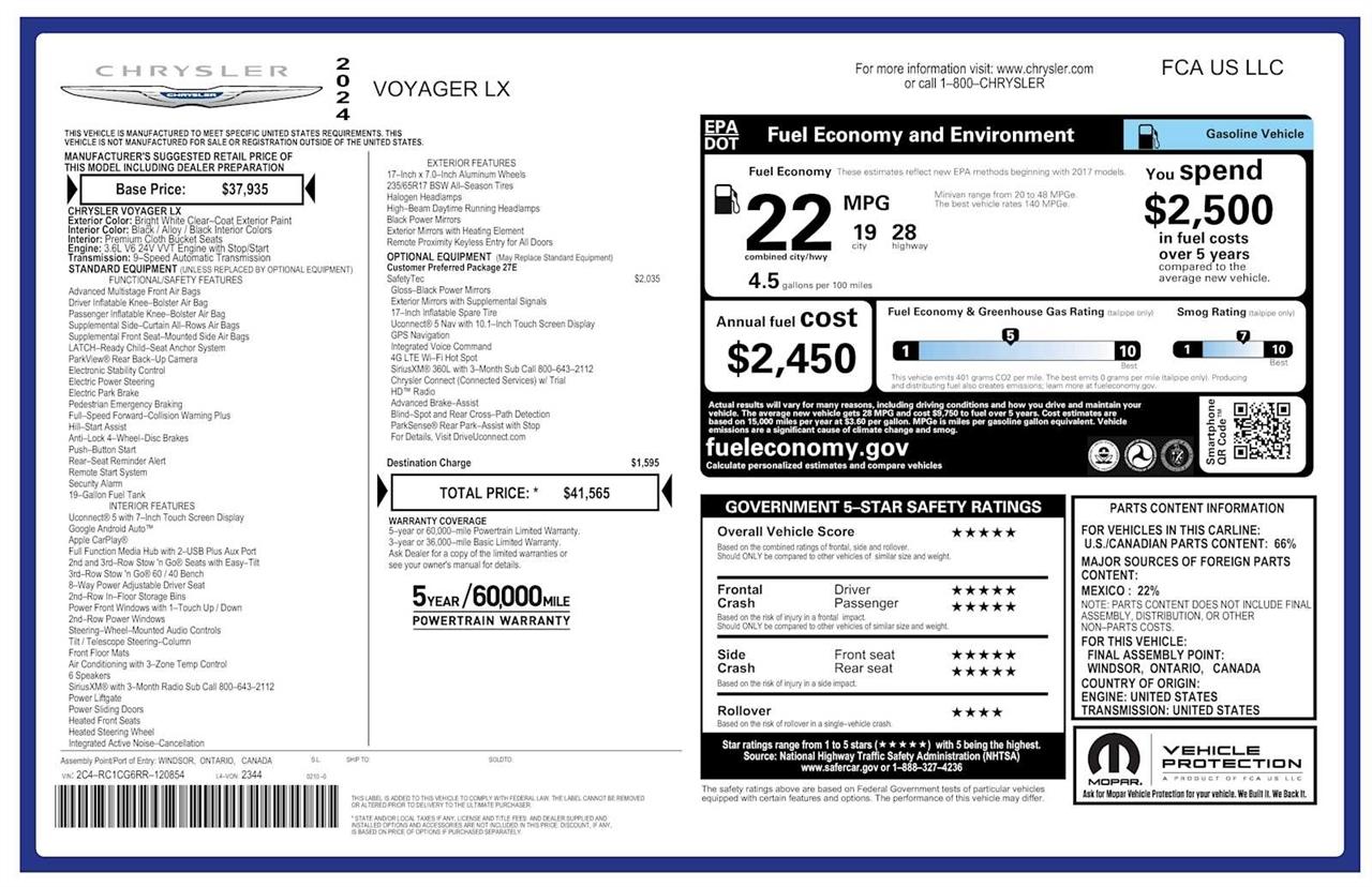 Chrysler Voyager LX 2024