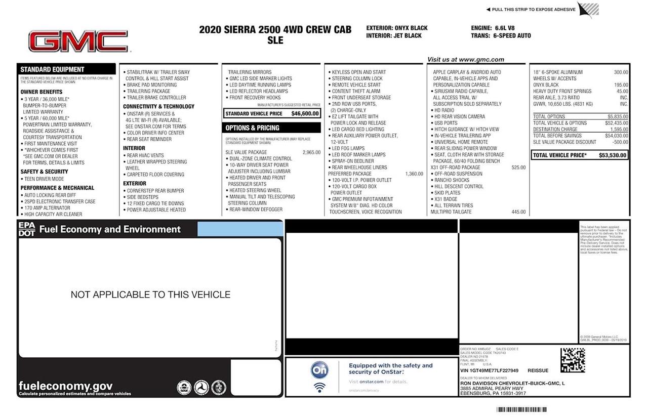 GMC Sierra 2500HD SLE Crew Cab 4WD 2020