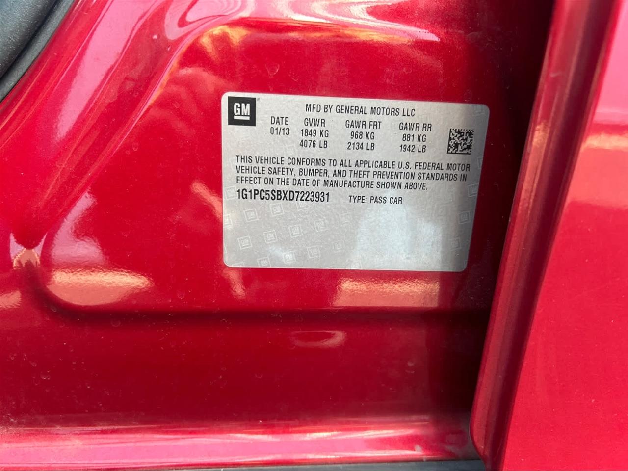 Chevrolet Cruze 1LT Auto 2013