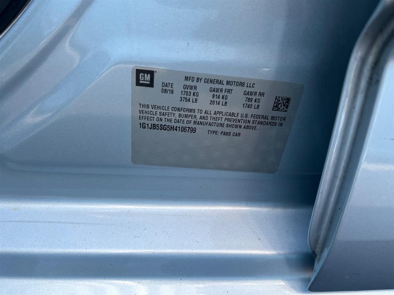 Chevrolet Sonic LS Auto Sedan 2017