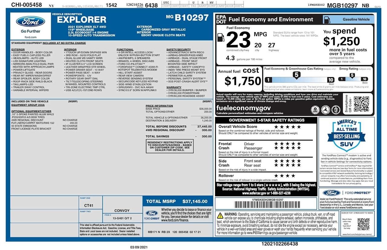 Ford Explorer XLT AWD 2021