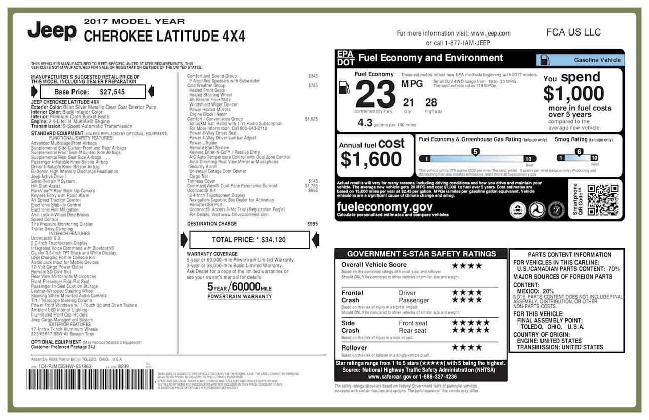 Jeep Cherokee Latitude 4WD 2017