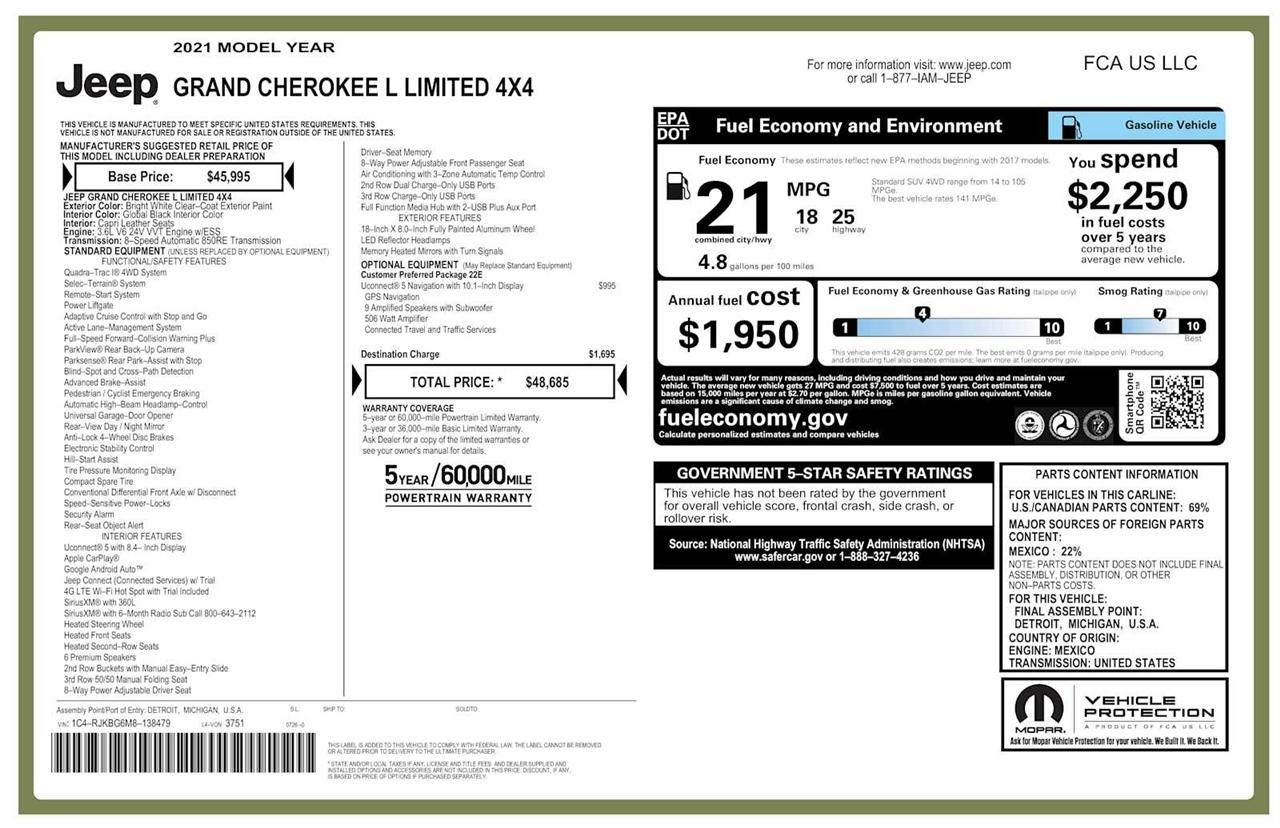 Jeep Grand Cherokee Limited 4WD 2021