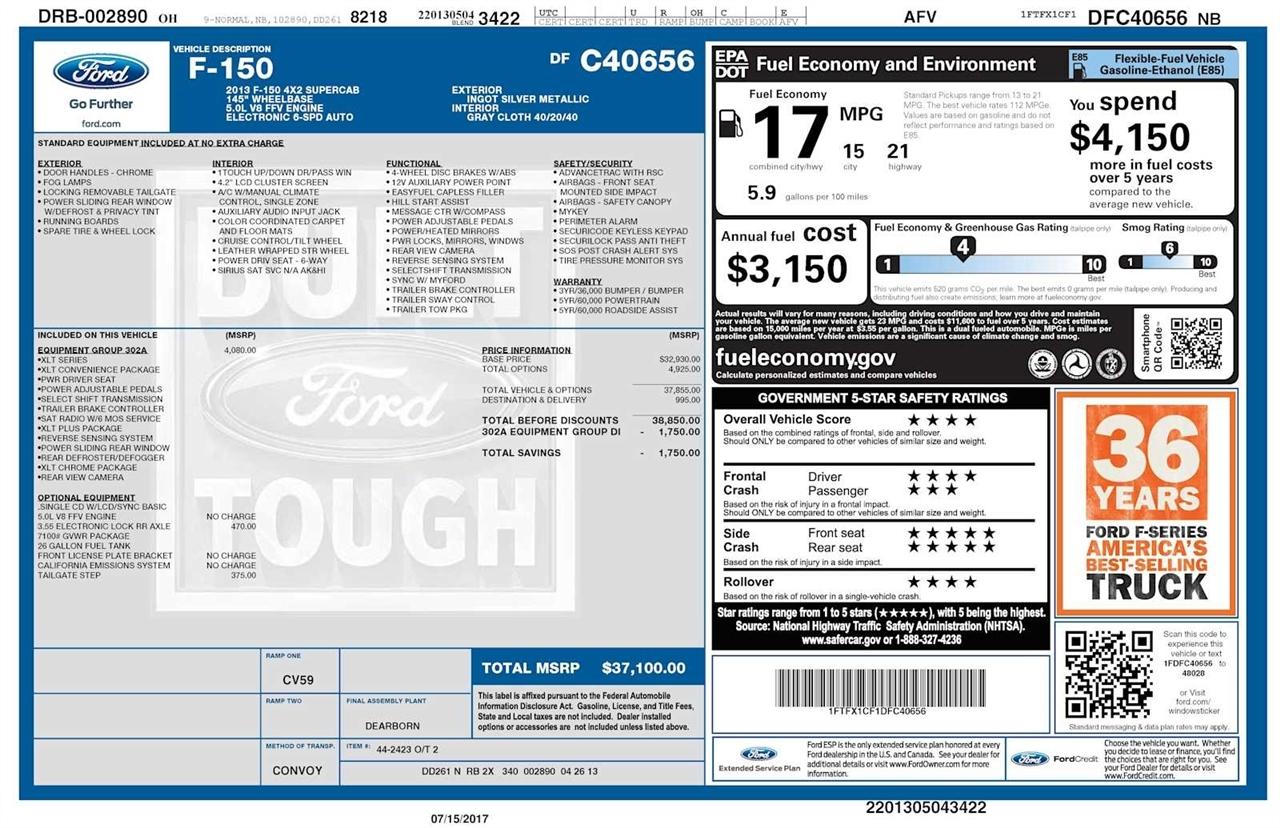Ford F-150 XLT SuperCab 6.5-ft. Bed 4WD 2013