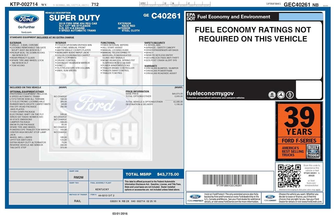 Ford F-350 SD XLT 4WD 2016